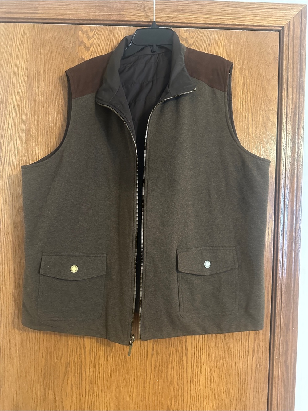 Reversible Lauren Ralph Lauren Chocolate Brown Vest 3X, reversible
